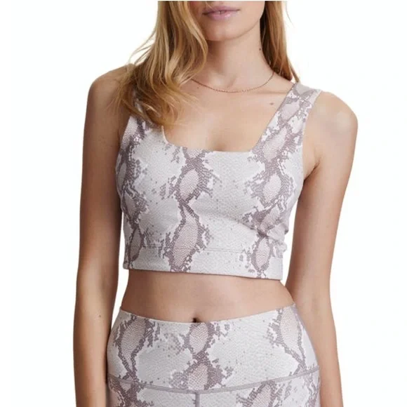 Varley Delta Sports Bra in Champagne Snake - Picture 1 of 7